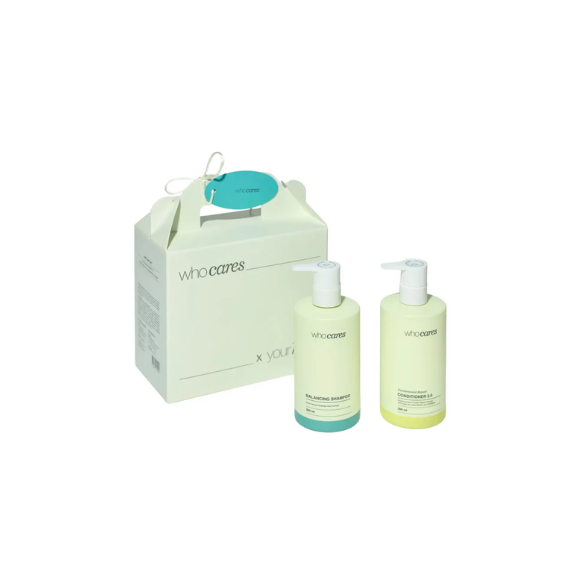 Набор средств Whocares Balancing Shampoo 300 мл/Whocares Conditioner 2.0 Fundamental Repair 300 мл (4820268260413)