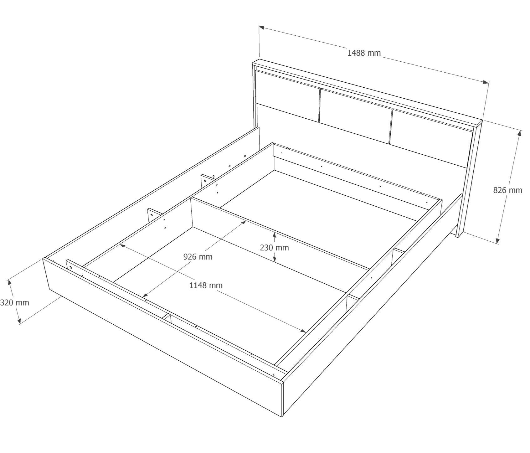 Ліжко двоспальне Everest Сіті 1400 з підйомним механізмом та ламельною основою Сонома/Білий (11489) - фото 4 Ліжко двоспальне Everest Сіті 1400 з підйомним механізмом та ламельною основою Сонома/Білий (11489) - фото 4