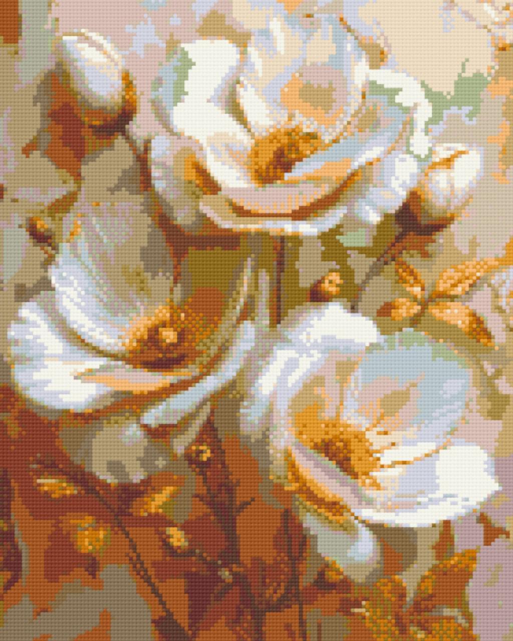 Алмазна мозаїка ORIGAMI Білі квіти 40х50 см (OD3302)