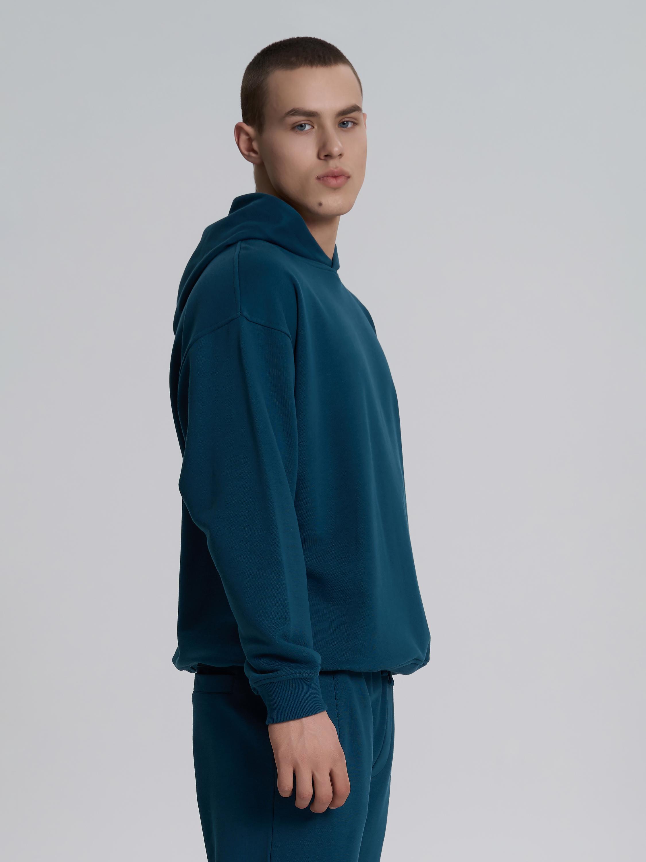 Худі чоловічий без кишені ROZA 240619 XS Синьо-зелений (4824005723681) - фото 10 Худі чоловічий без кишені ROZA 240619 XS Синьо-зелений (4824005723681) - фото 10