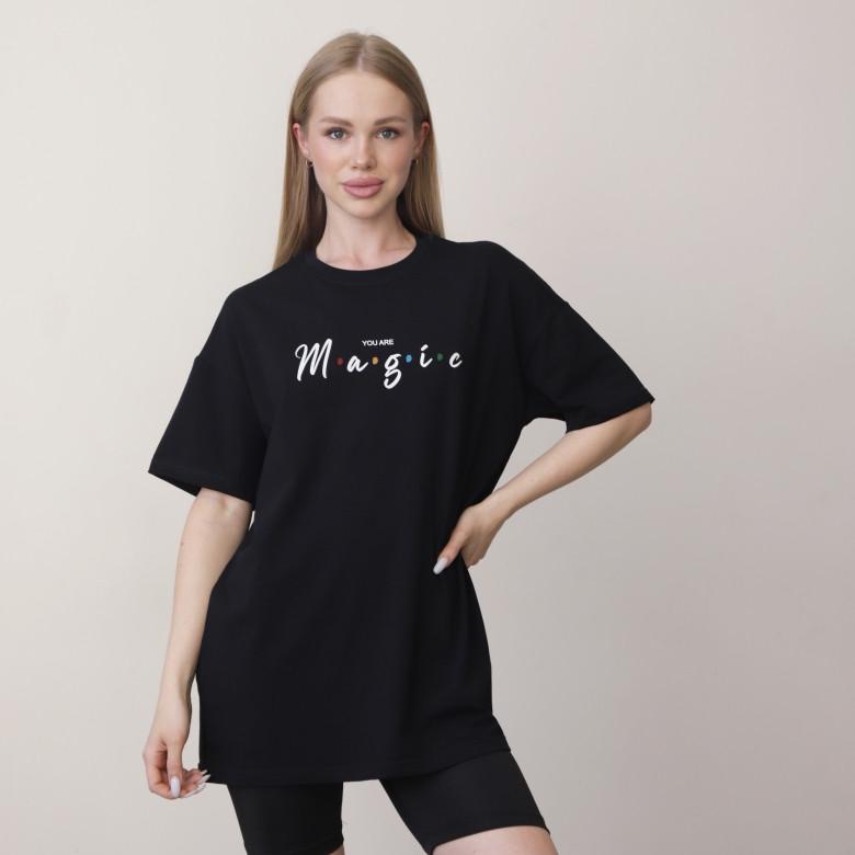 Футболка женская оверсайз GBI FTW-24-5 M/L Черный (14106)