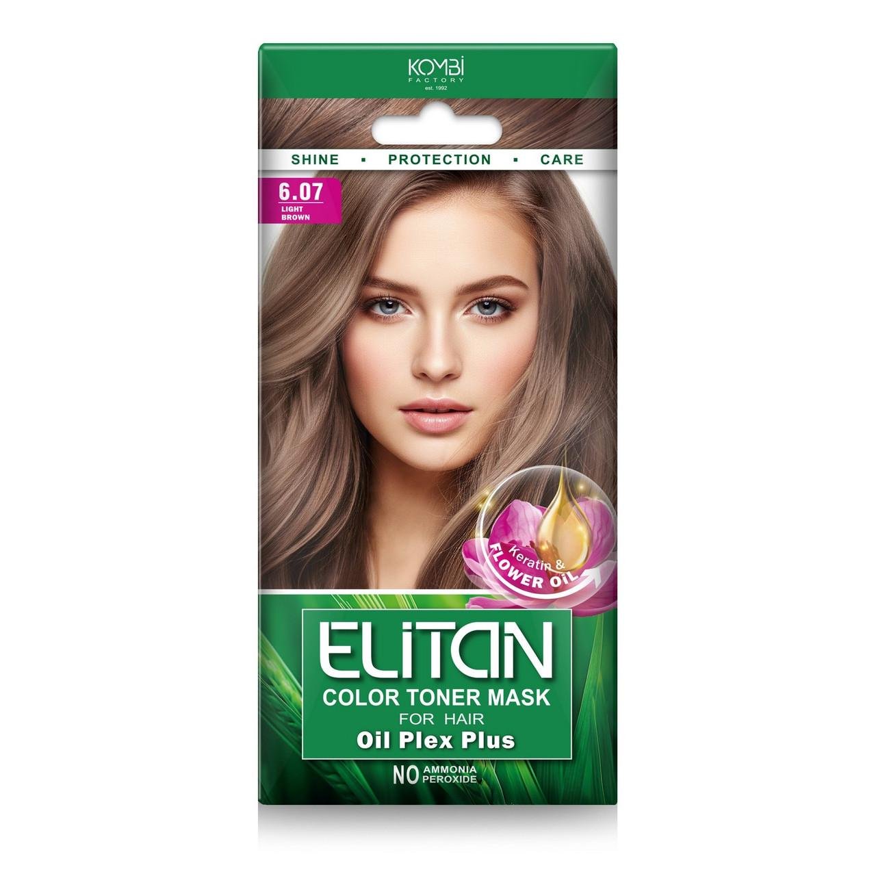Тонирующая маска для волос ELITAN саше 30 мл №6.07 Русый