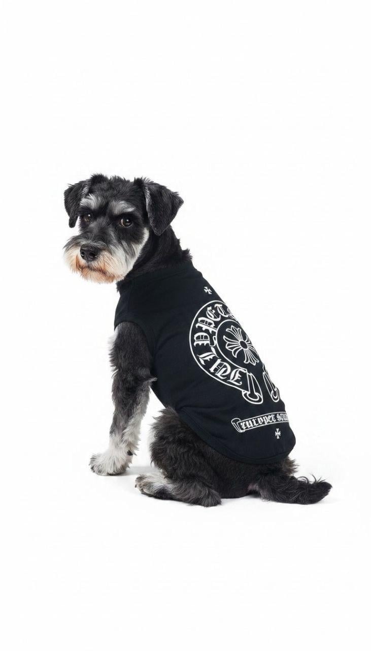 Футболка для собак Chrome Hearts для малых пород М Черный