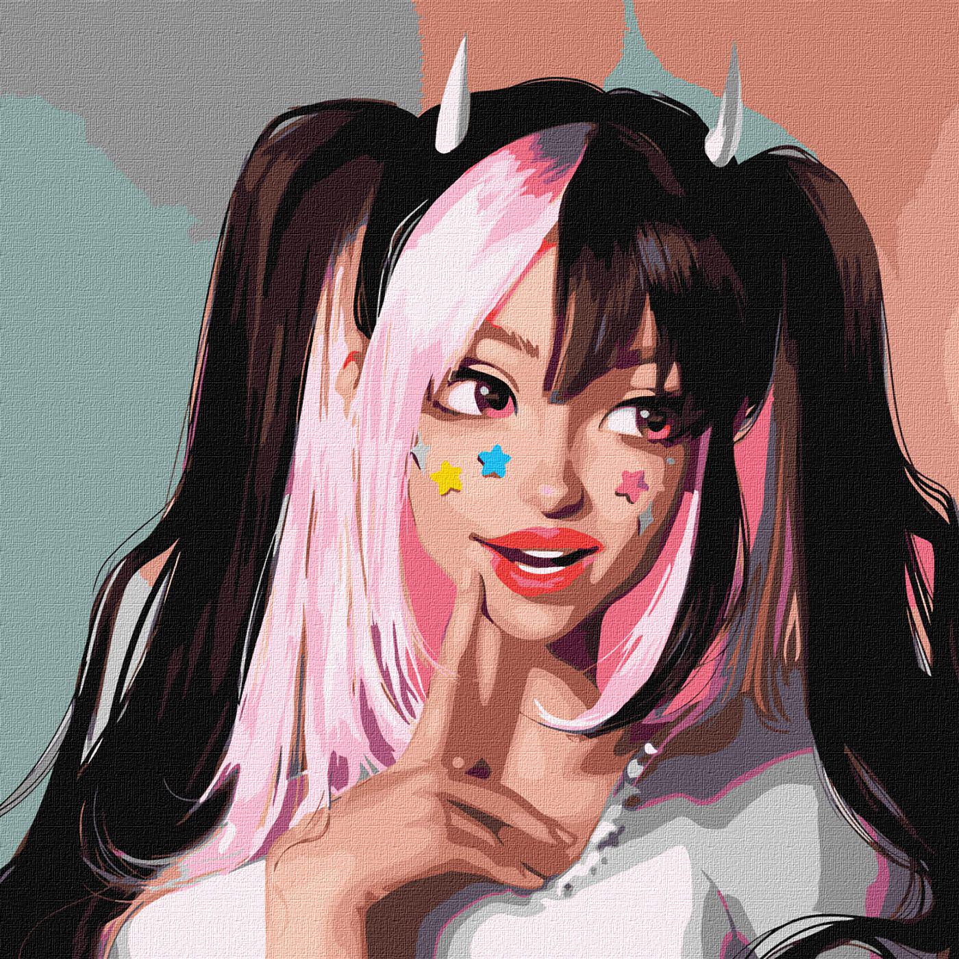 Картина по номерам Идейка Героиня комикса 40х40 (KHO4965)