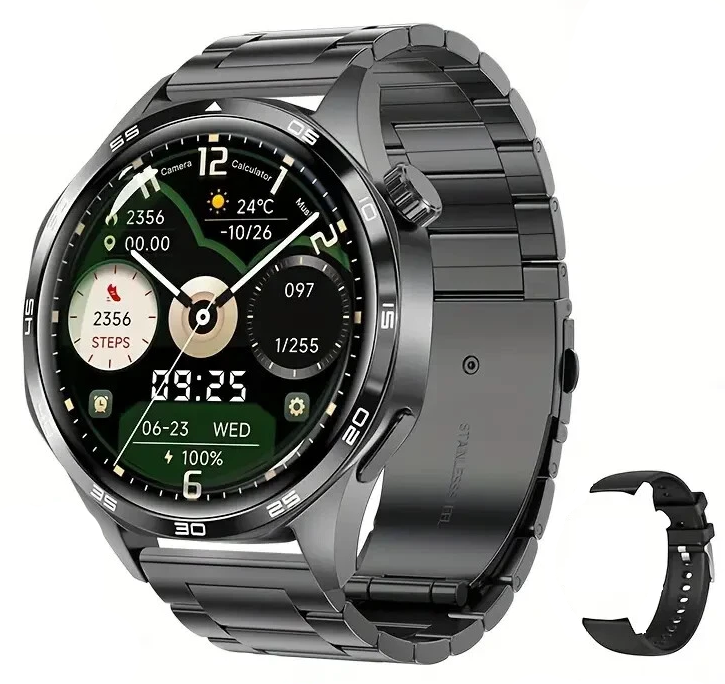 Смарт-годинник чоловічий GT5 PRO 1,53" AMOLED/AI голосове керування/2 ремінці