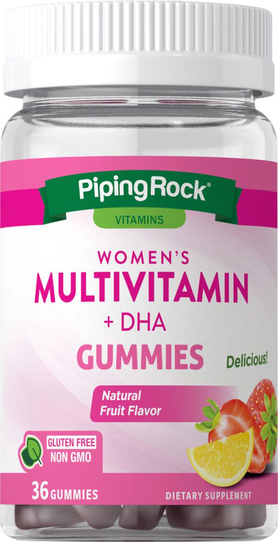 Витаминный комплекс для женщин Piping Rock Women's Multivitamin with DHA Natural Fruit 36 Gummies