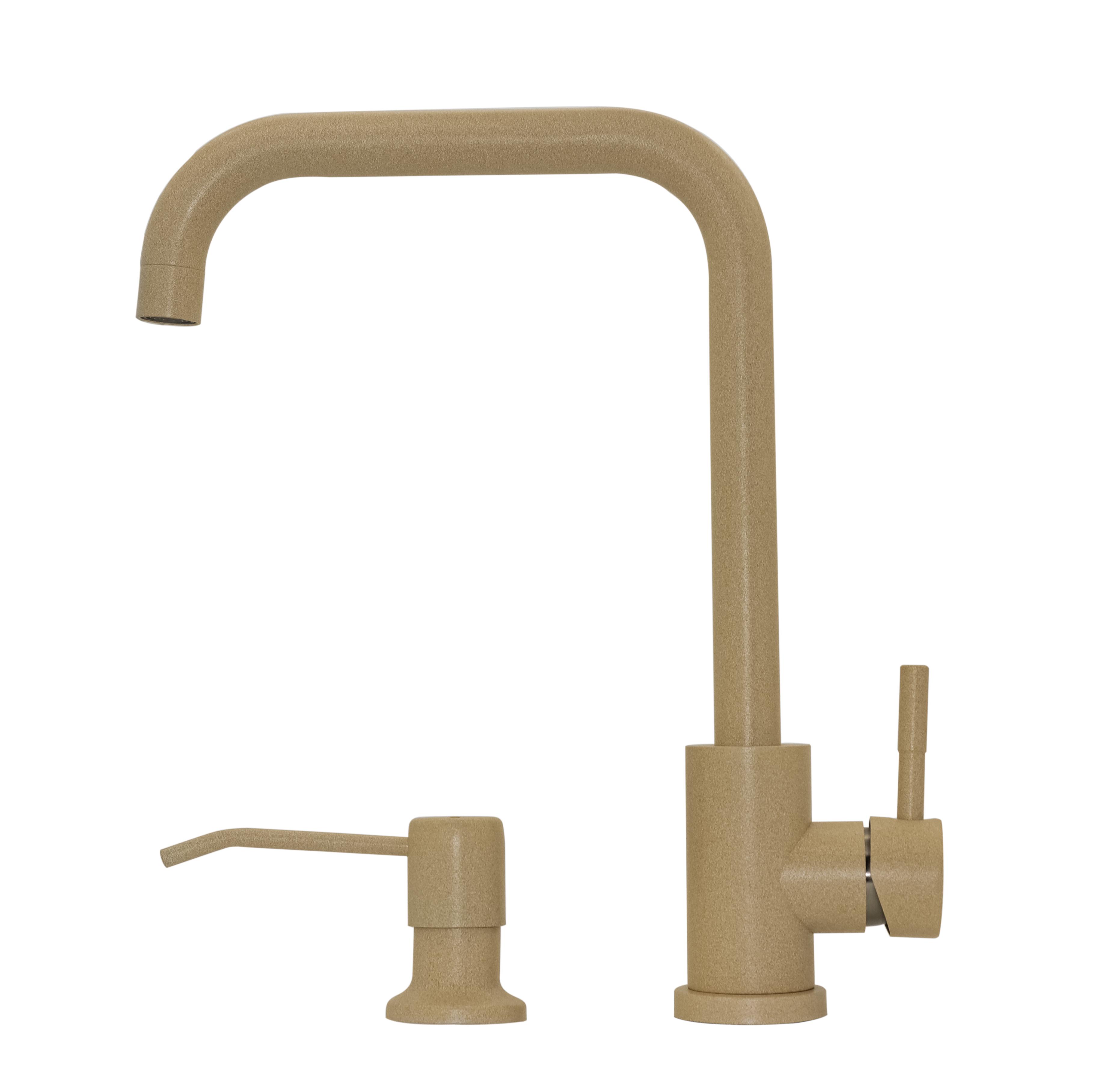 Смеситель для кухни AquaMill GALAXY + Дозатор Бежевый