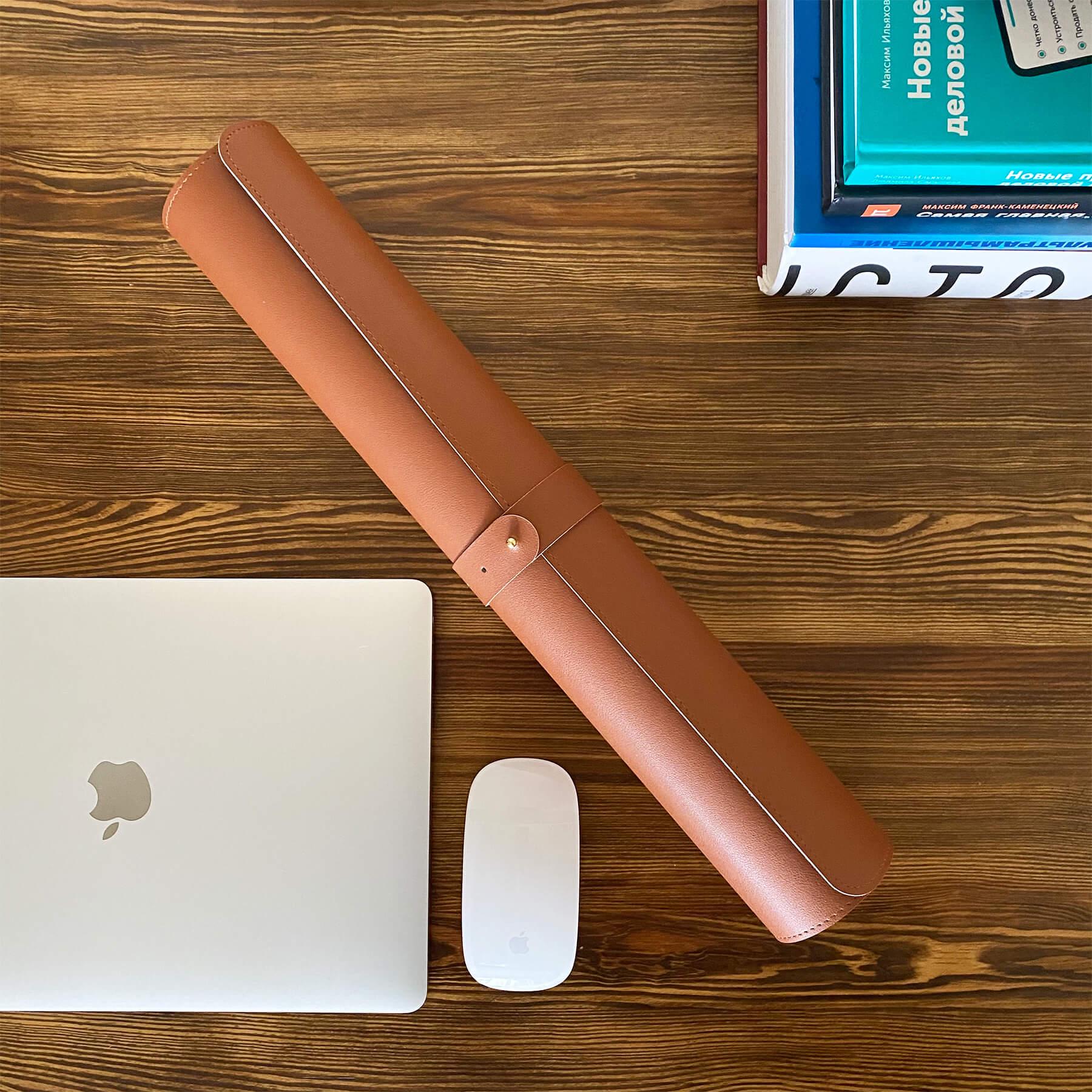 Настольное покрытие-бювар из эко-кожи 1200х600х2 мм Серый/Коричневый - фото 4 Настольное покрытие-бювар из эко-кожи 1200х600х2 мм Серый/Коричневый - фото 4