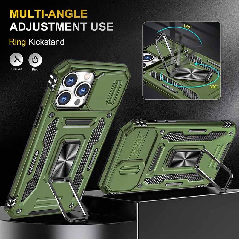 Противоударный ударопрочный чехол Camshield Army Ring для Apple iPhone 12 Pro / 12 (6.1") Оливковый / Army Green - фото 4 Противоударный ударопрочный чехол Camshield Army Ring для Apple iPhone 12 Pro / 12 (6.1") Оливковый / Army Green - фото 4