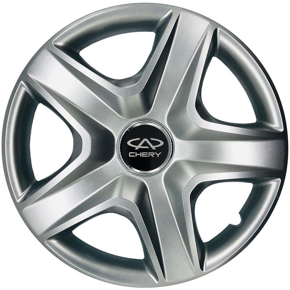 Колпаки SJS 101 с логотипом Chery 4 шт. R13 Серебряный (2789080450)