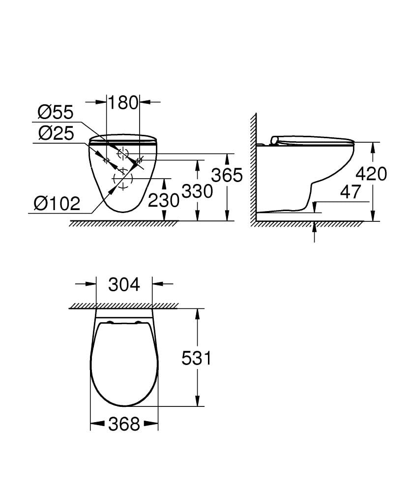 Комплект інсталяції Grohe SOLIDO 39418000 з унітазом кнопка Хром (150248) - фото 7