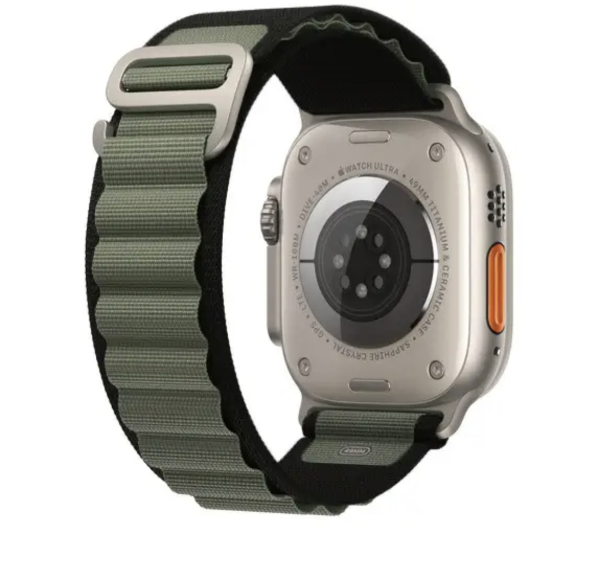 Ремешок тканевый Alpine Loop для Apple Watch 42/44/45/49 мм series Ultra/SE/8/7/6/5/4/3/2/1 Black Army/Green (212-00451)