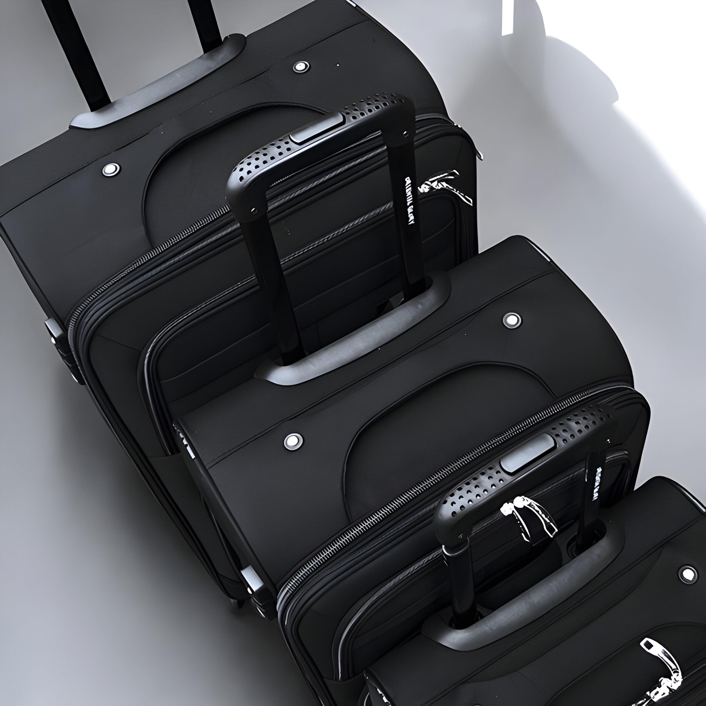 Набір валіз тканинних 3в1 з кодовим замком та телескопічною ручкою Чорний (6071) - фото 4