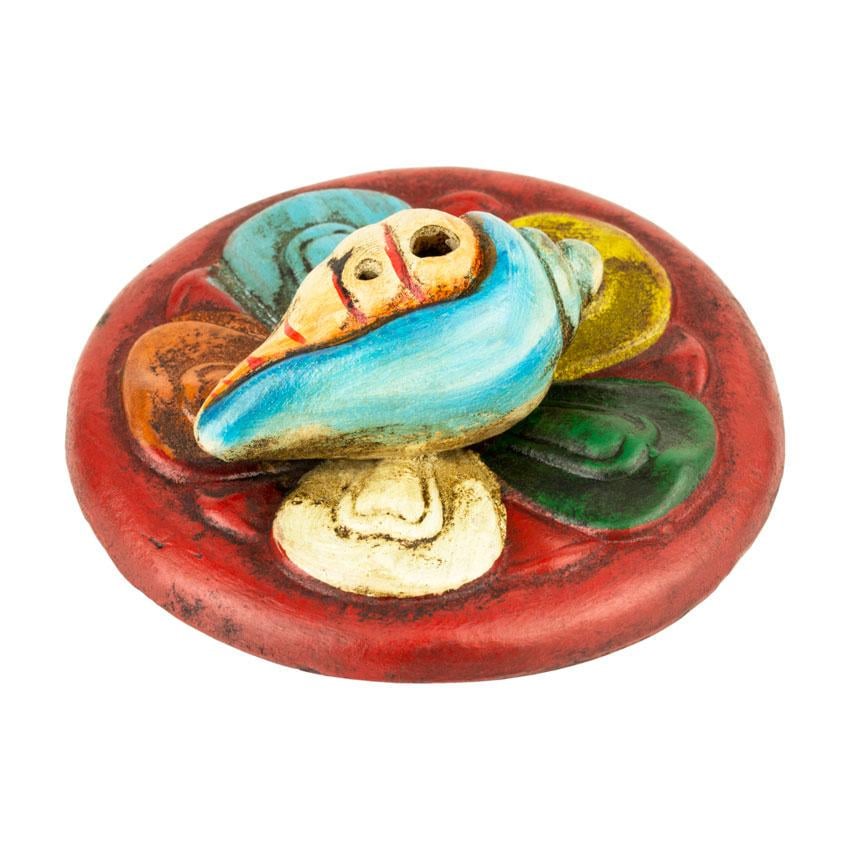 Подставка для благовоний Драгоценная Раковина Лотос керамическая 8,7х8,7х3,2 см (08924)