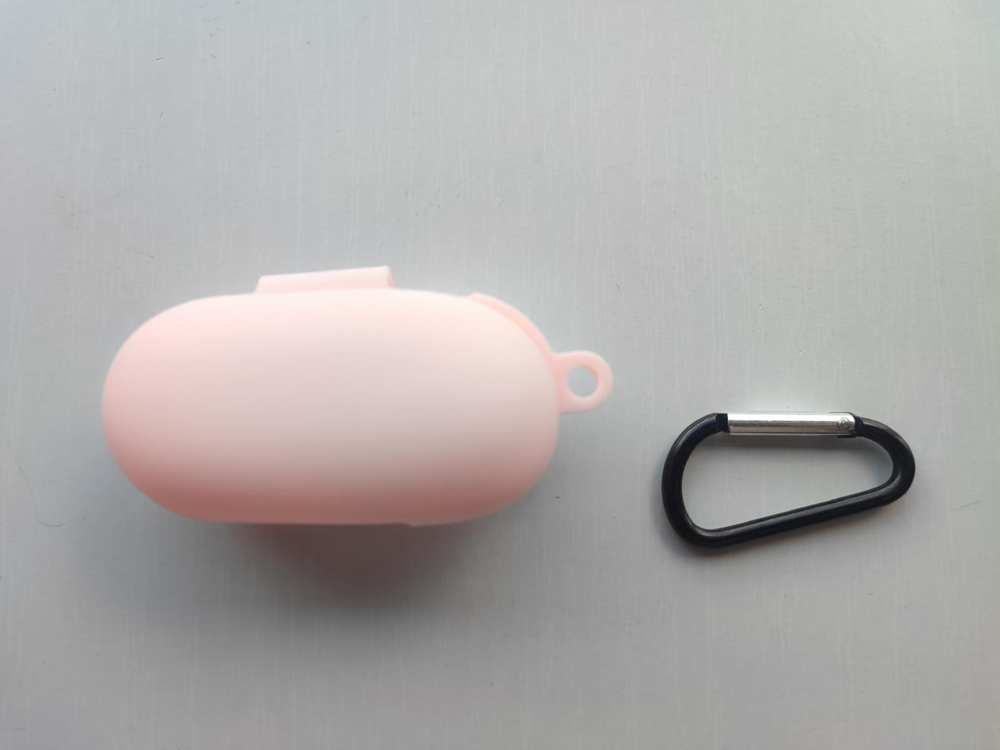 Чехол для наушников-гарнитуры Xiaomi Haylou GT1/GT1 Plus True Wireless Sports Bluetooth Headset силиконовый с фиксатором Светло-розовый (238503)