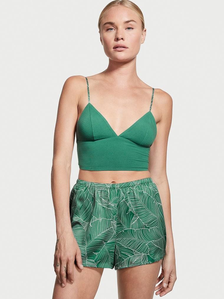 Піжама сатинова Victoria's Secret майка/шорти M зелений (71515704)