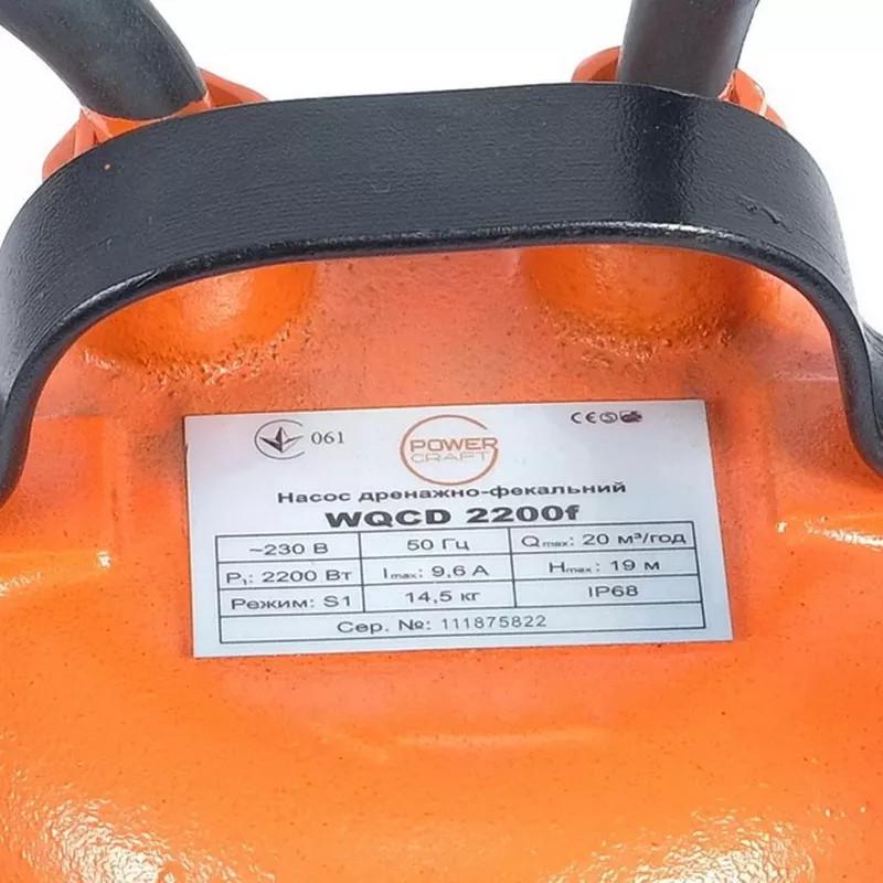 Дренажно-фекальный насос Powercraft WQCD 1800f 2482146072 с измельчителем 20 000 л/ч 18 м 1800 Вт - фото 3 Дренажно-фекальный насос Powercraft WQCD 1800f 2482146072 с измельчителем 20 000 л/ч 18 м 1800 Вт - фото 3