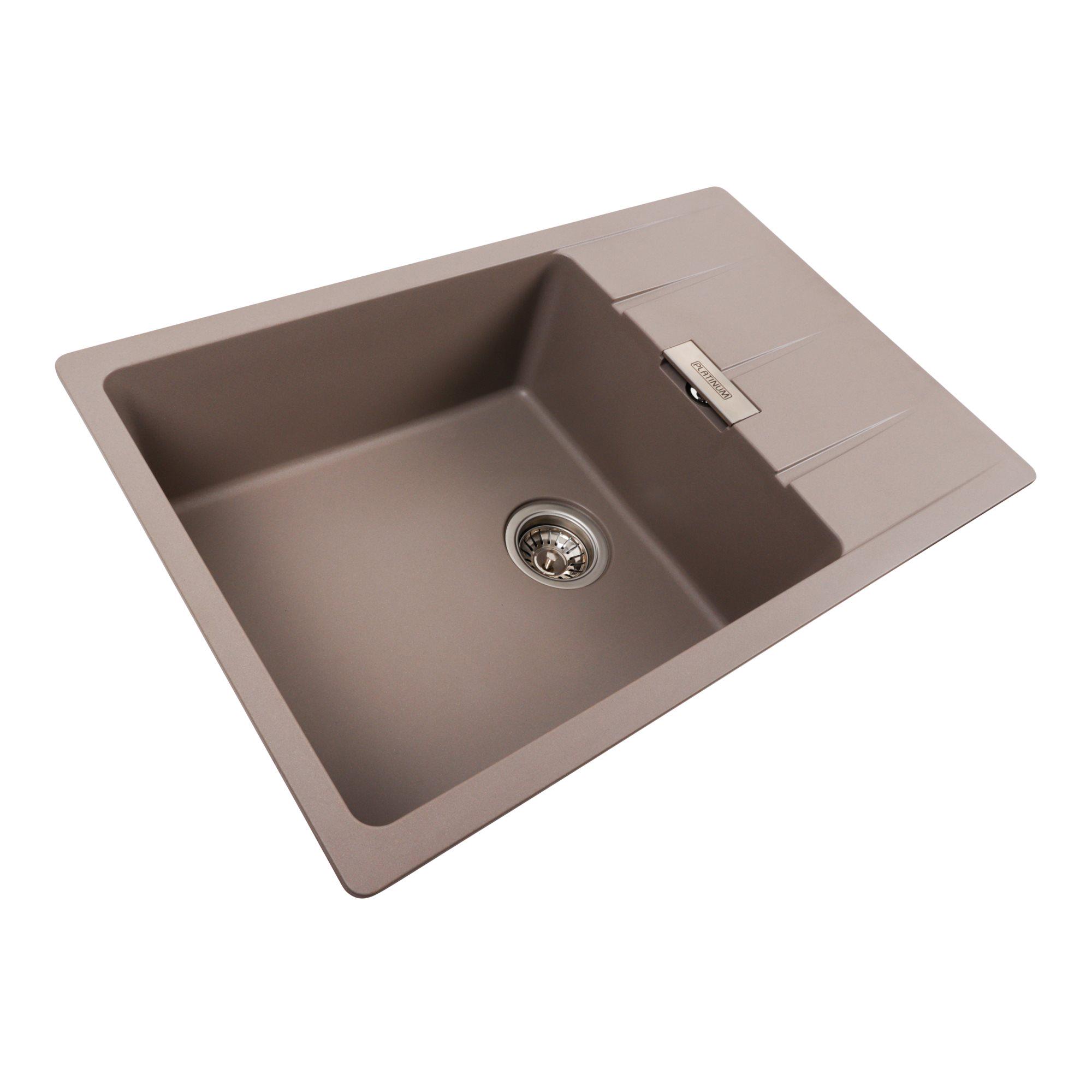 Мойка для кухни гранитная Platinum 7850 ROMA матовая Дюна - фото 2