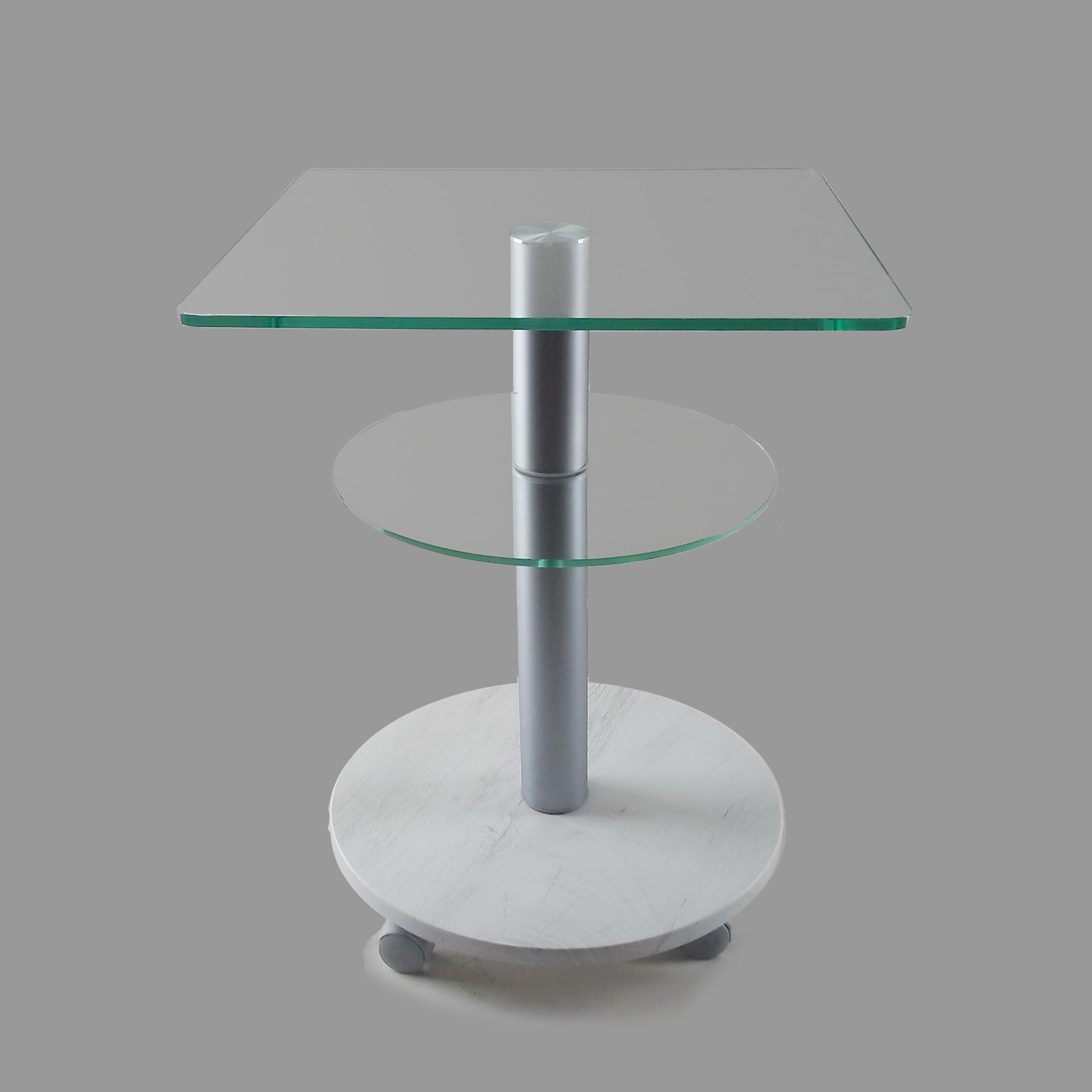 Стол журнальный стеклянный Commus Bravo Light Kv6 clear-sosnak-alm60 Белый (433820232) - фото 2 Стол журнальный стеклянный Commus Bravo Light Kv6 clear-sosnak-alm60 Белый (433820232) - фото 2