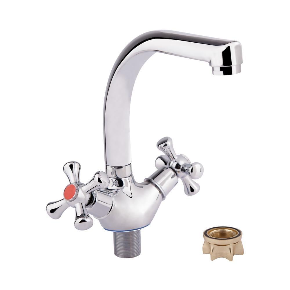 Смеситель двухвентильный с антикоррозийным покрытием для кухни на гайке WAL LEO7-C427