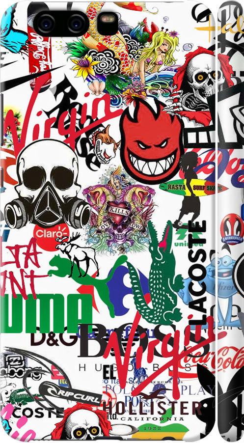 Чехол на Huawei P10 Many different logos (4022m-780-42517)