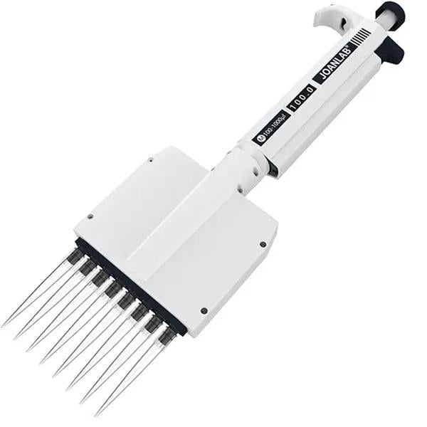 Лабораторная пипетка JOANLAB 8 каналов регулируемый объем анатомическая ручка высокоточный дозатор точность ISO 8655 0, 5-10 мкл (25626707)