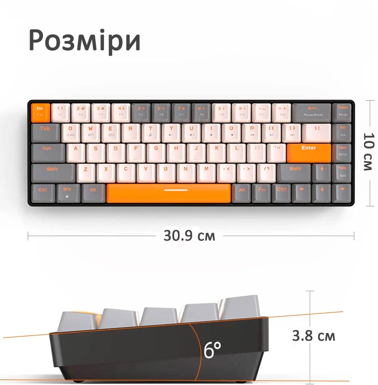 Клавиатура беспроводная ZIYOULANG K68 68 клавиш (2497046857) - фото 4 Клавиатура беспроводная ZIYOULANG K68 68 клавиш (2497046857) - фото 4