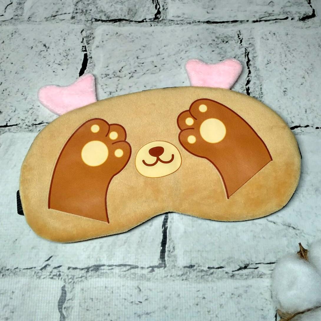 Маска для сну велюрова Олень 19х9 см Коричневий (20243-4) - фото 1 Маска для сну велюрова Олень 19х9 см Коричневий (20243-4) - фото 1