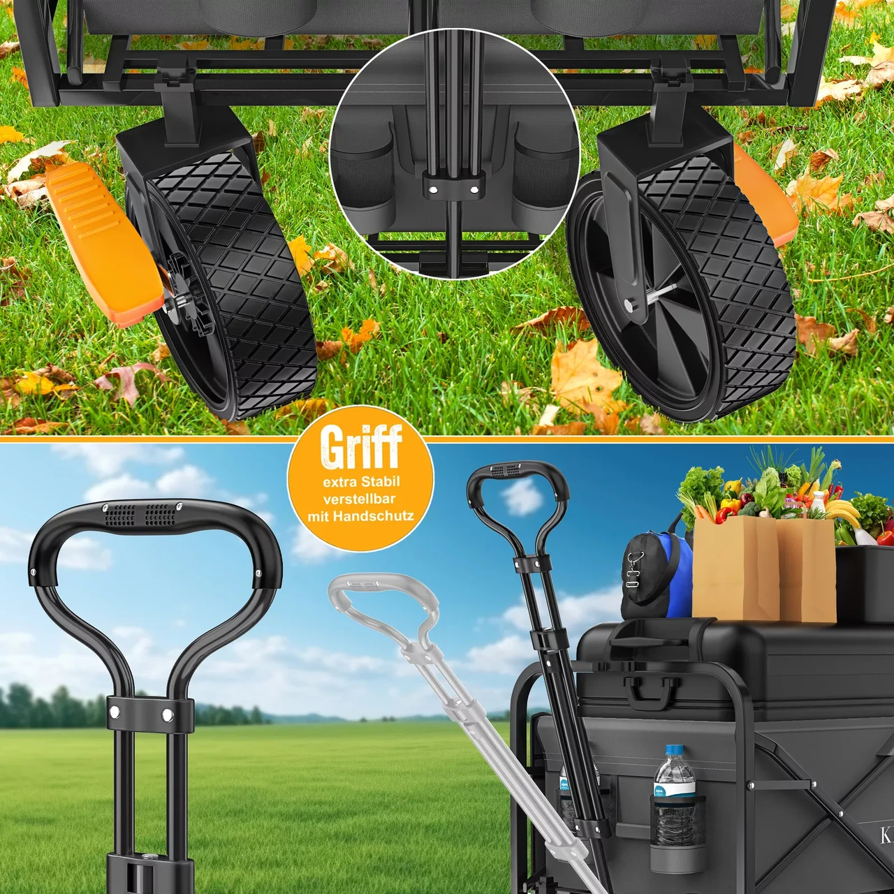 Тачка садово-строительная KESSER Oxford 600D 80 кг 90х52х102 см (4255598323062) - фото 9 Тачка садово-строительная KESSER Oxford 600D 80 кг 90х52х102 см (4255598323062) - фото 9