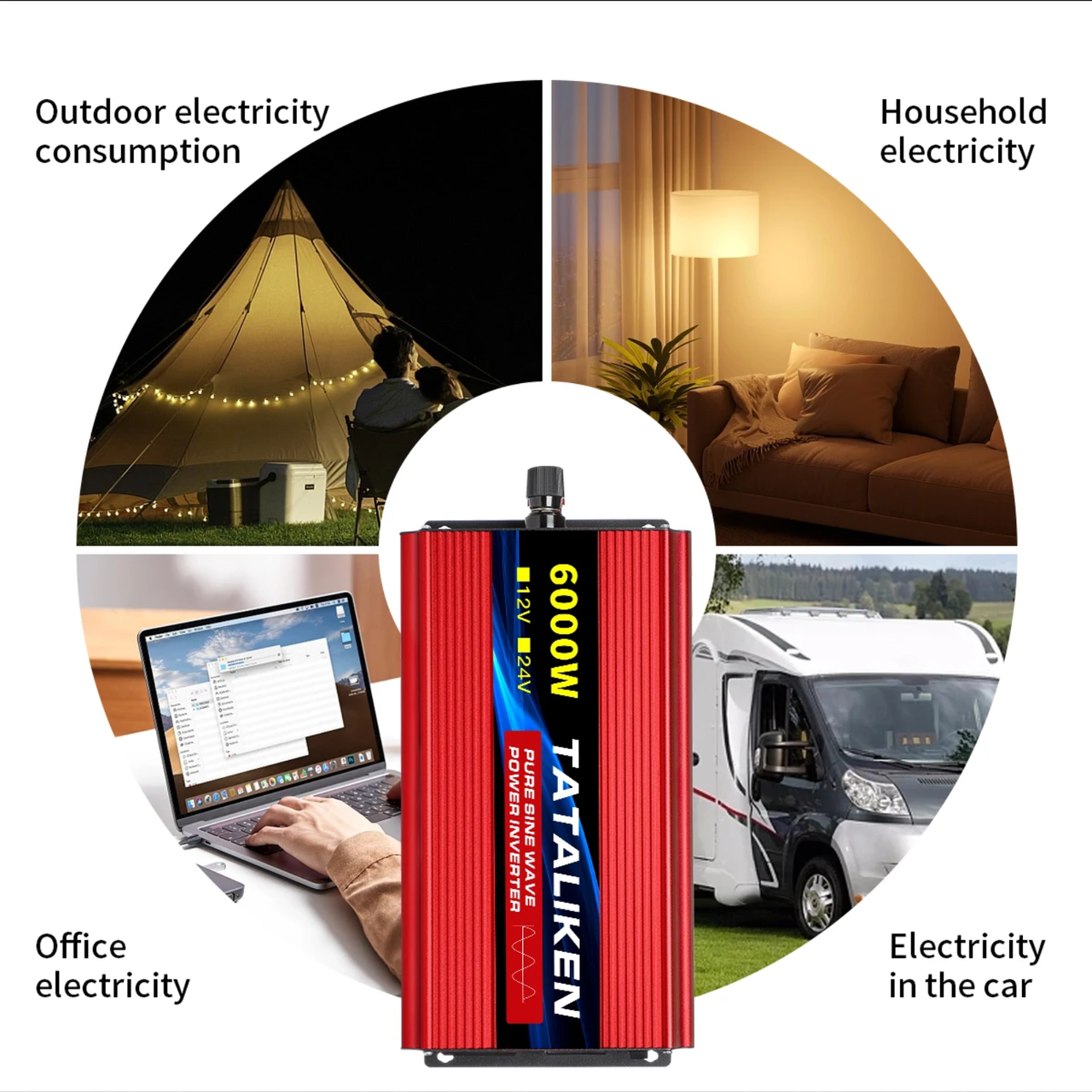 Инвертор с чистой синусоидой Tataliken 4000 Вт Pure Sine Wave 12/220 В с правильной синусоидой (2831047719) - фото 3 Инвертор с чистой синусоидой Tataliken 4000 Вт Pure Sine Wave 12/220 В с правильной синусоидой (2831047719) - фото 3