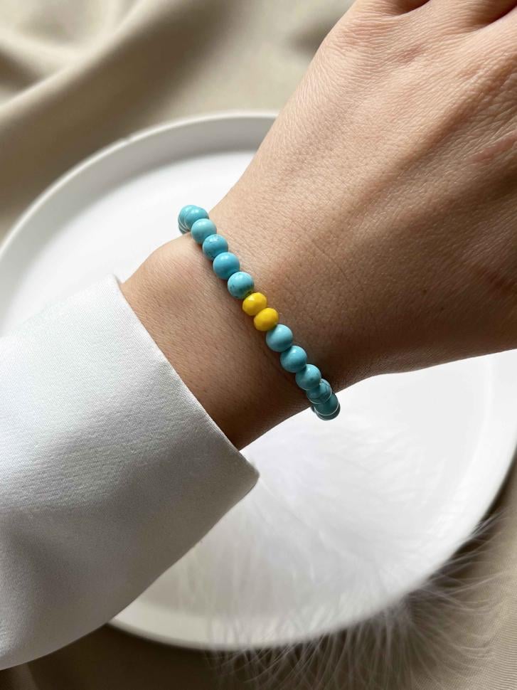 Браслет из камней бирюзы "Украинка" (4949)