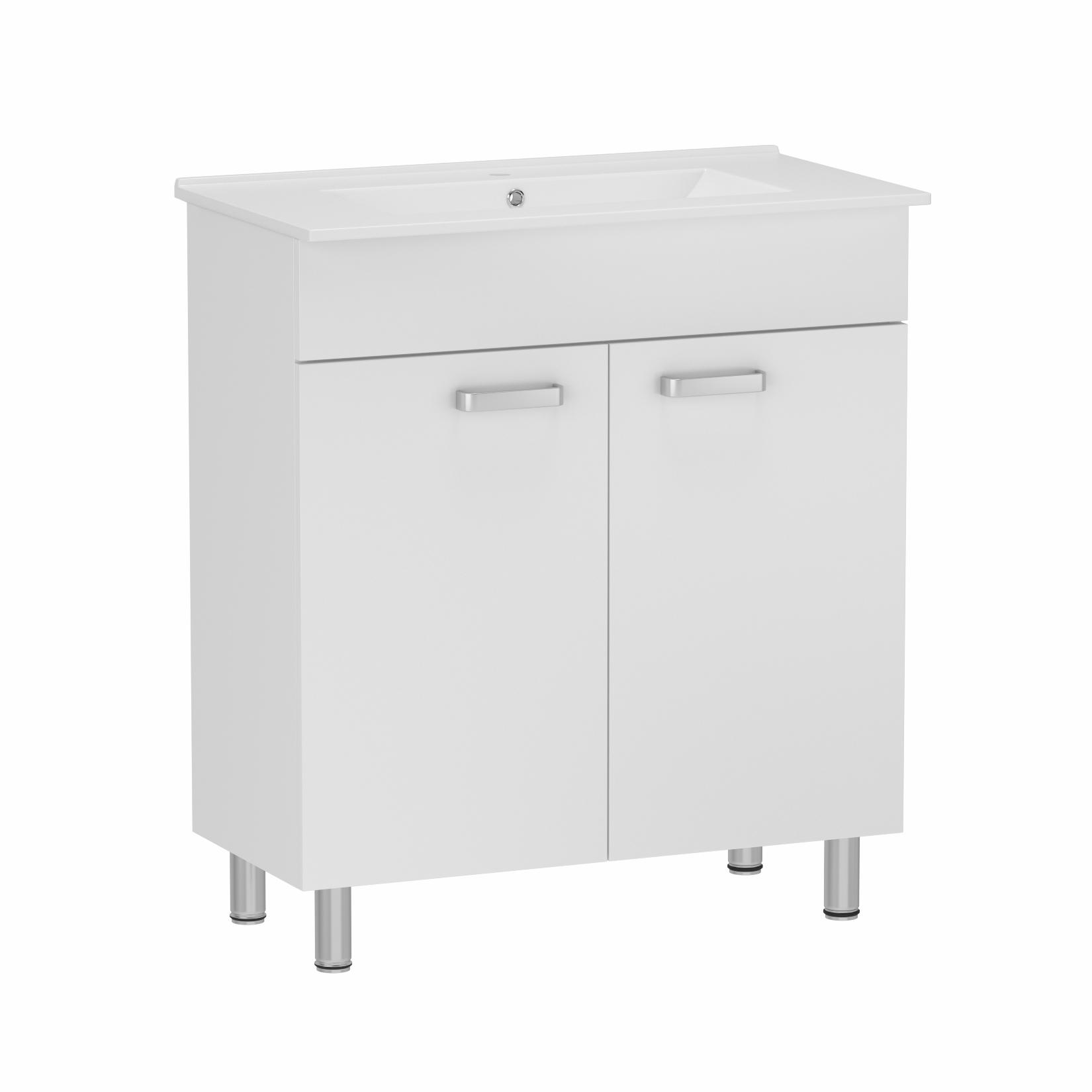 Тумба с умывальником RJ KINK RJFU041-4160WHSET RJFU041-4160WH+RZJ610 60x70x39,5 см Белый (172538)