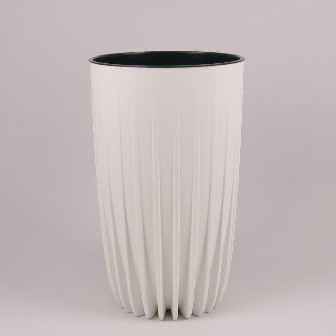 Горшок пластмассовый со вкладом Flora MIRA ECO RECYCLED 79521 высокий 25 см Белый (DR015824)