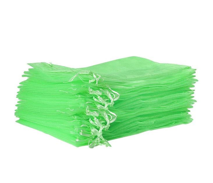 Мішечки для захисту плодів сітчасті подвійні зав’язки 30х20 см 10 шт. Світло-зелений (29542)