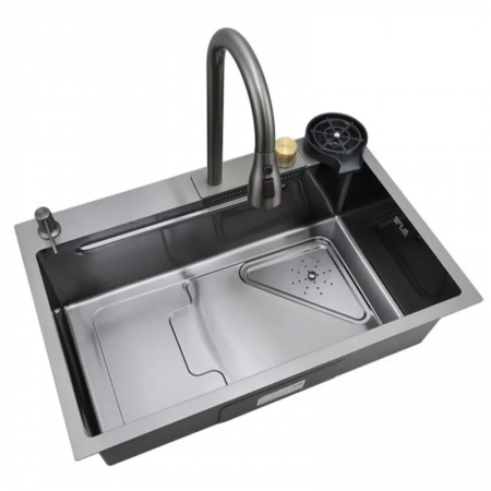 Мийка Mixxus Premium MH7246-SET-01 Nano-Black з вбудованим змішувачем 720х460х220 мм (MX1696)