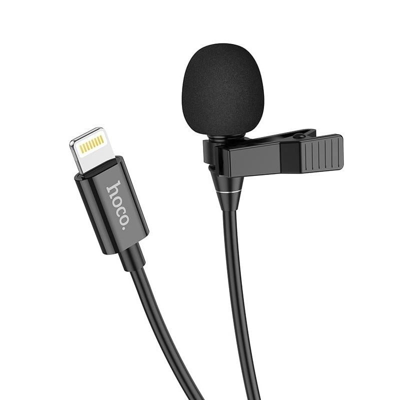 Петличный микрофон проводной HOCO Lightning Lavalier microphone L14 2 м Black (019229)