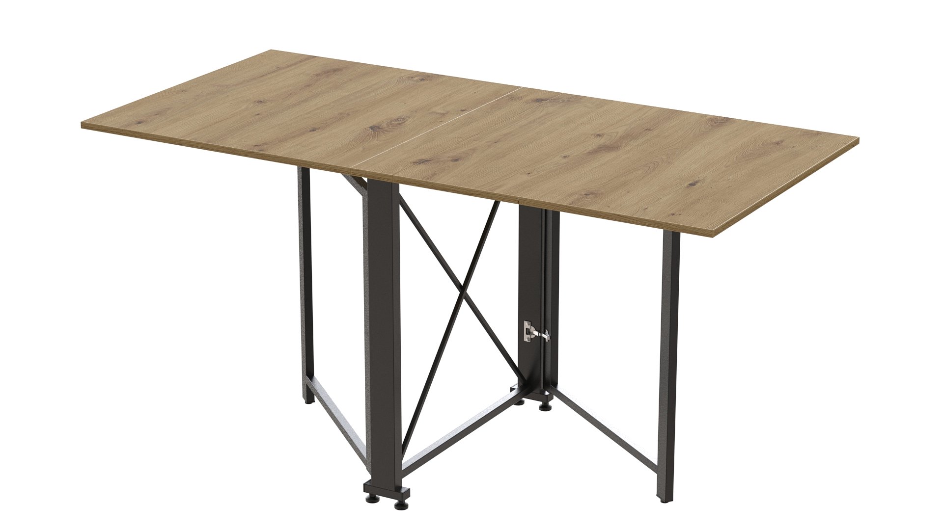 Стол-книжка трансформер Ferrum-decor Orion 2 металл/ДСП 16 мм 750x1520x730 мм Черный/Дуб Артизан (ORI206)