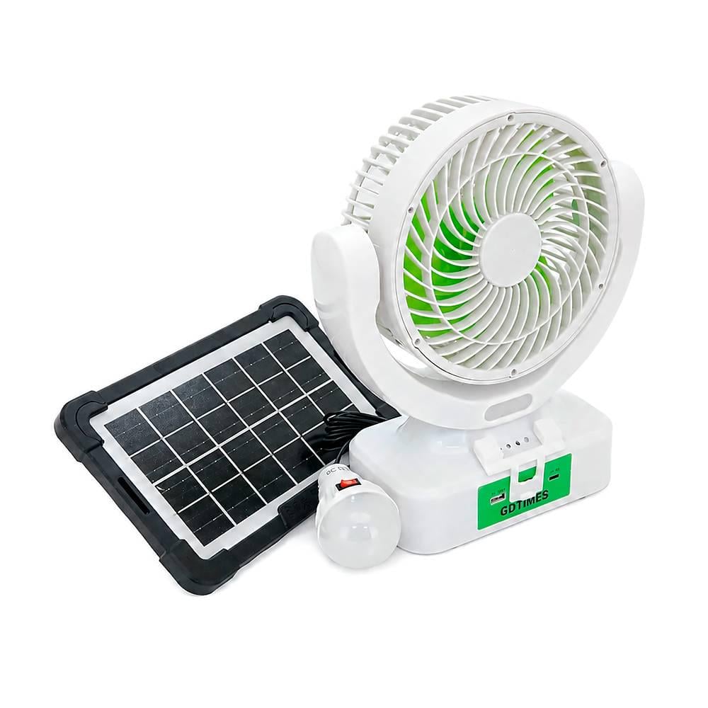 Вентилятор GDTIMES GD 8021BT ліхтар радіо Bluetooth Solar+ вбудований акумулятор Box