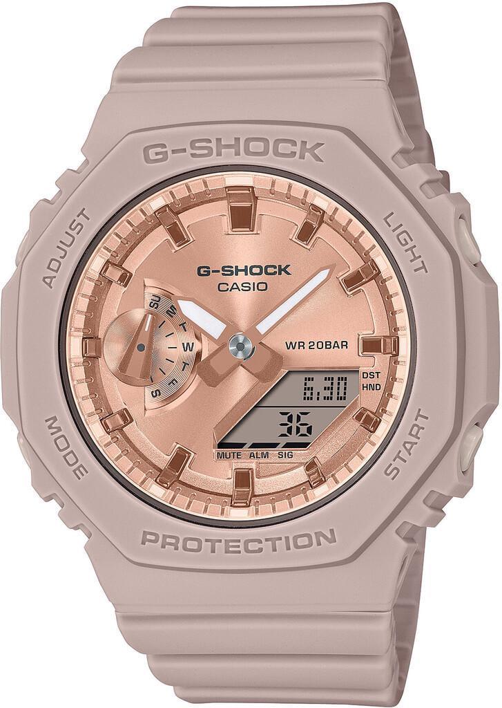Наручные часы женские Casio G-Shock GMA-S2100MD-4AER ударопрочные с водозащитой 200 м и розовым циферблатом