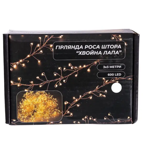 Гірлянда-штора Роса хвойна лапа 600 LED 3х3 м Білий - фото 5