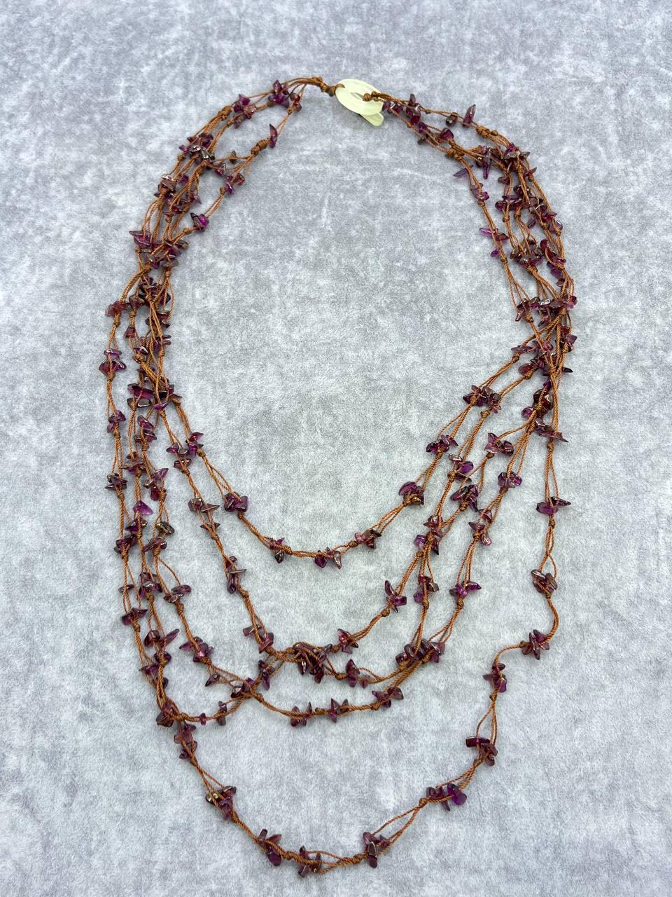 Бусы Гранат 46 см Бордовый (10140)