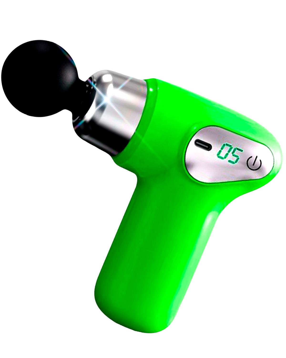 Електромасажер для тіла BRS з LED-дисплеєм перкусійний Green (552917037)