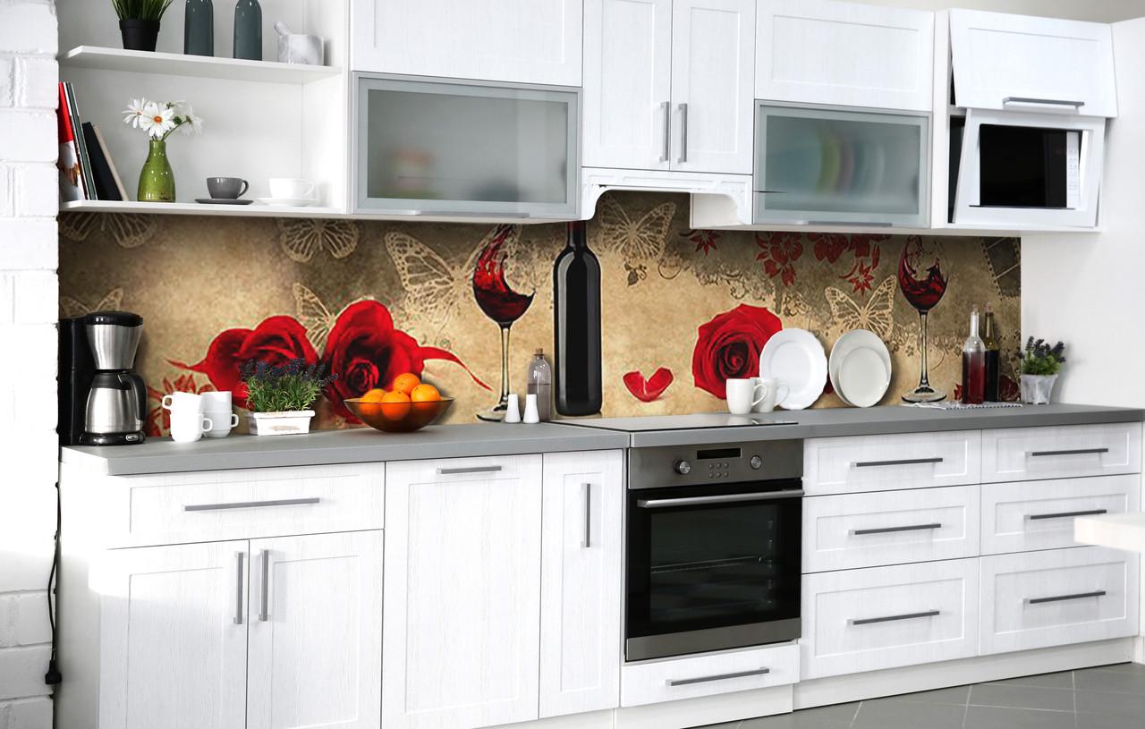 Кухонный фартук Страсть в бокале виниловый самоклеющийся 60х250 см Кухонный фартук Страсть в бокале виниловый самоклеющийся 60х250 см