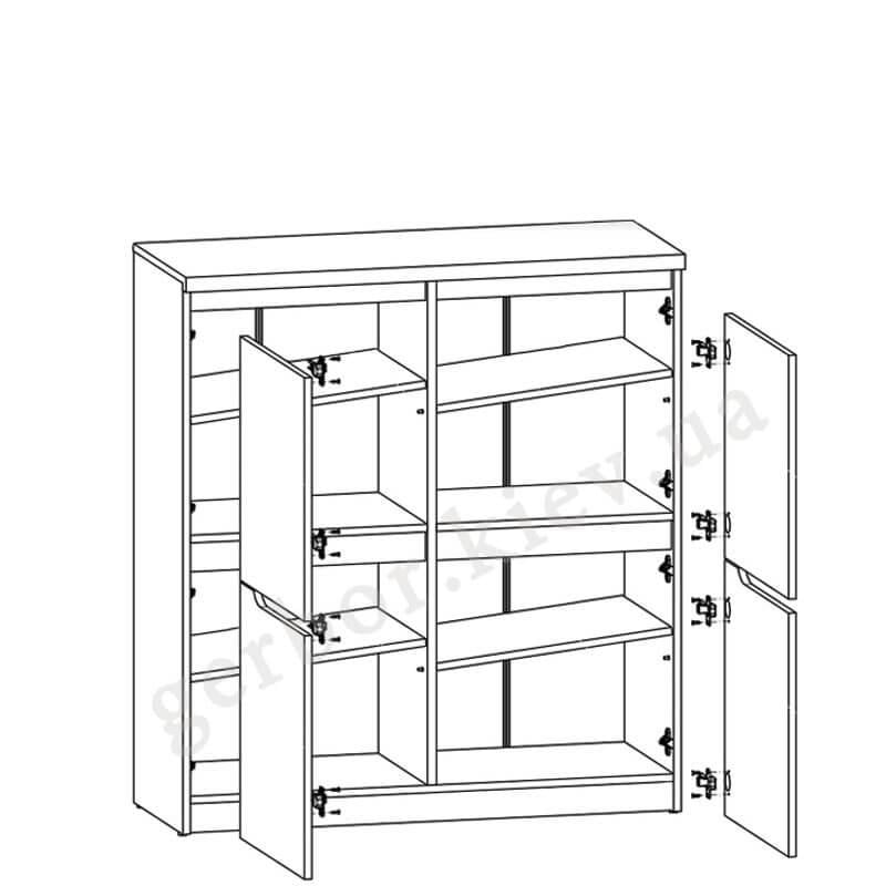 Комод Gerbor KOM4D Джулі з ЛДСП Венге магія/Дуб конкордія - фото 3 Комод Gerbor KOM4D Джулі з ЛДСП Венге магія/Дуб конкордія - фото 3