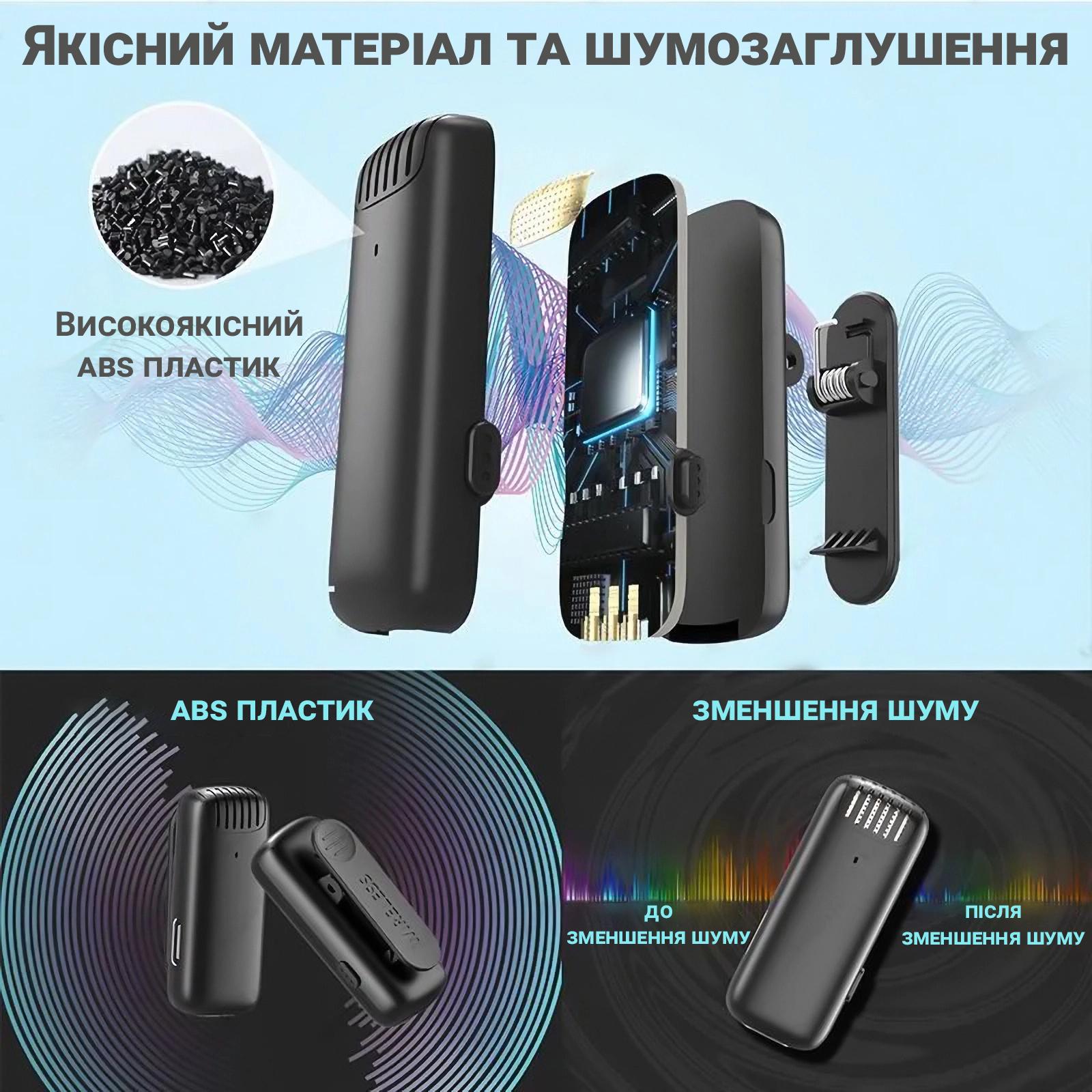 Микрофон двойной петличный Savetek P31-2 Type-C для смартфонов/беспроводной до 20 м с зарядным кейсом - фото 12