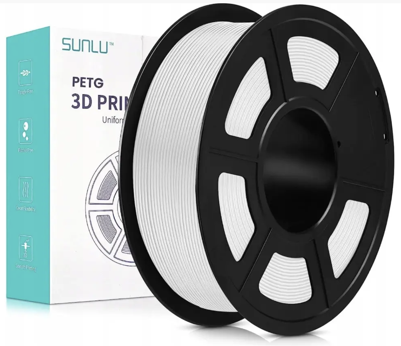Пластик для 3D-принтера SUNLU PETG 1,75 мм 1 кг White (UA3D246-White) Пластик для 3D-принтера SUNLU PETG 1,75 мм 1 кг White (UA3D246-White)