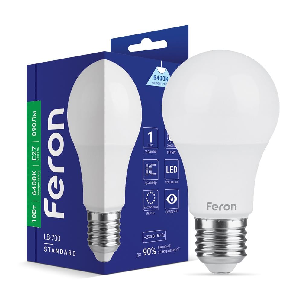 Светодиодная лампа Feron LB-700 10 Вт E27 6400K (15193)