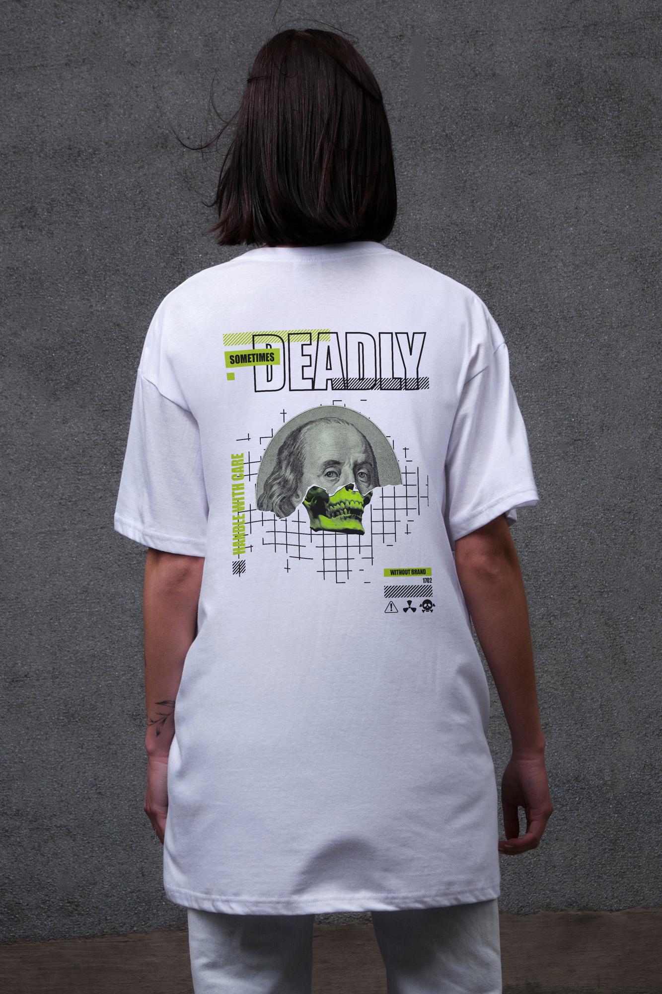 Футболка жіноча Without Deadly з принтом оверсайз S/M White (S8049457) Футболка жіноча Without Deadly з принтом оверсайз S/M White (S8049457)