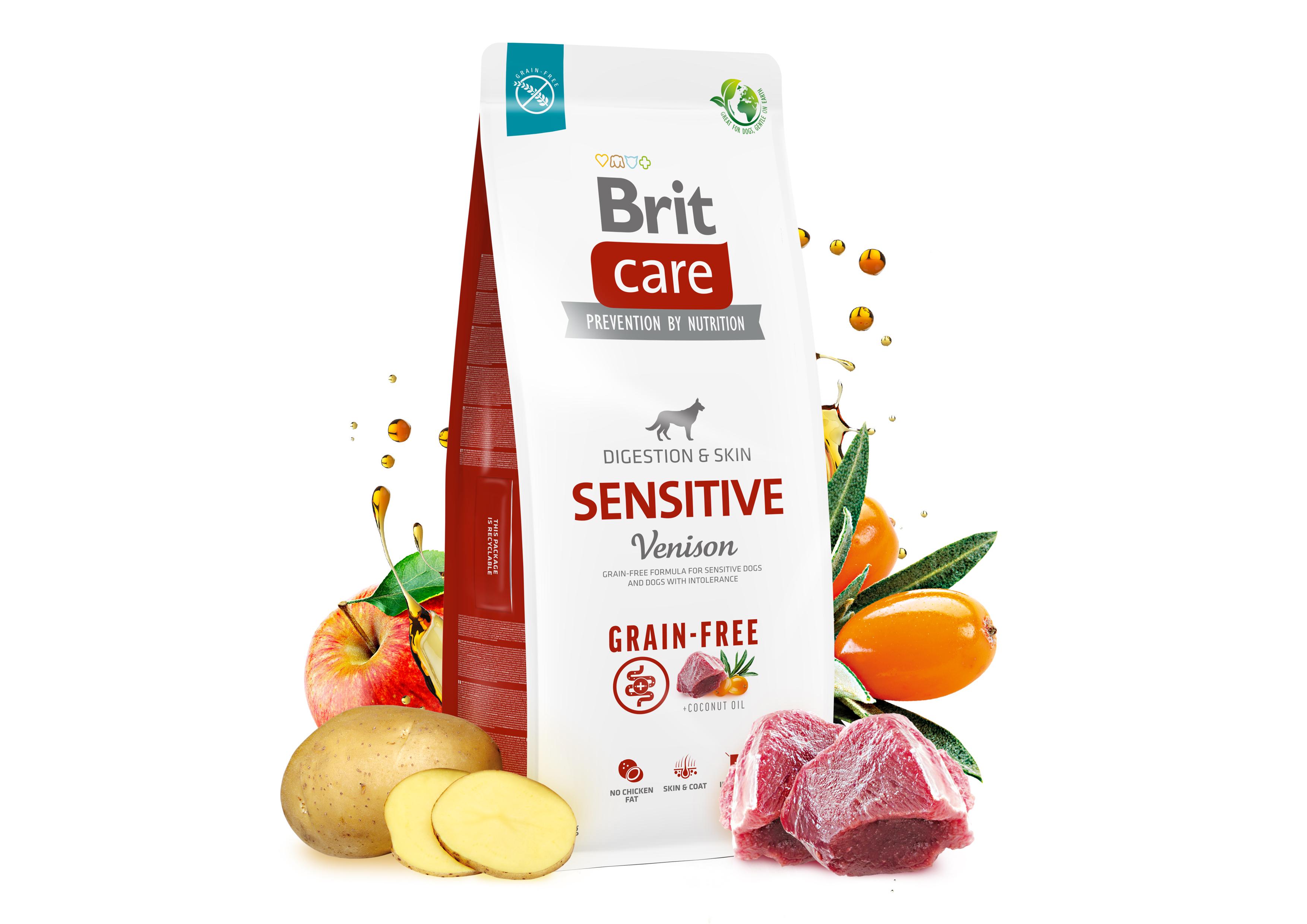 Корм для собак с чувствительным пищеварением Brit Care Dog Grain-free Sensitive беззерновой с олениной 1 кг (172208) - фото 2