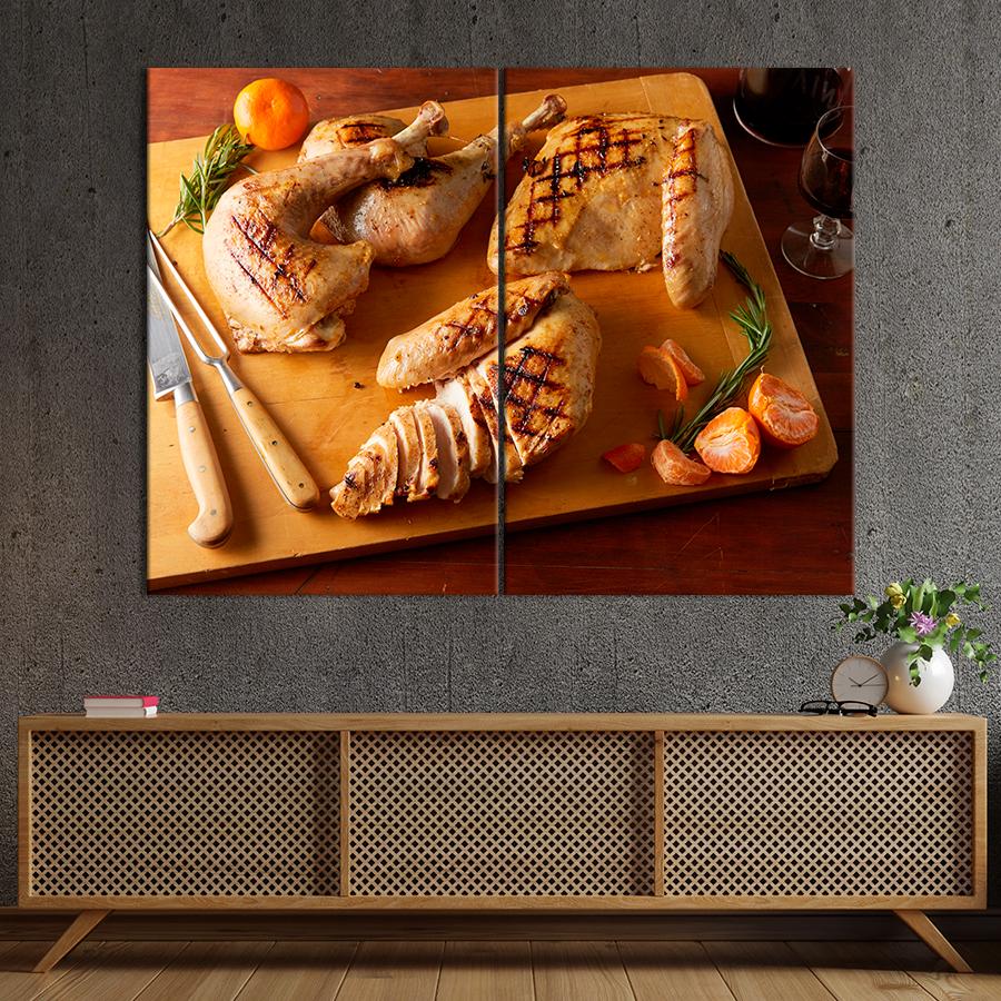 Настінний декор Смажена курка на грилі з травами 111x81 см (A540-2)